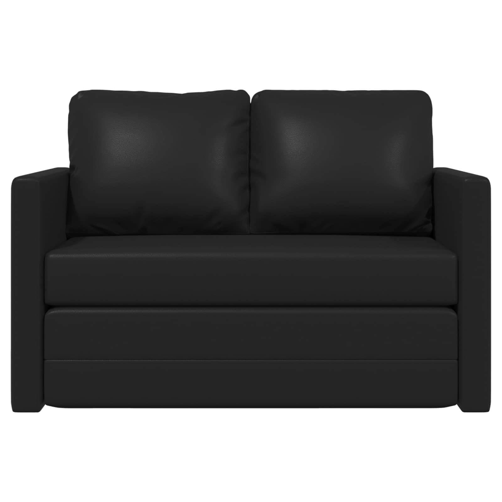 Folding Sofa Bed Black 112 x 60 x 55 cm Faux Leather - Image 5
