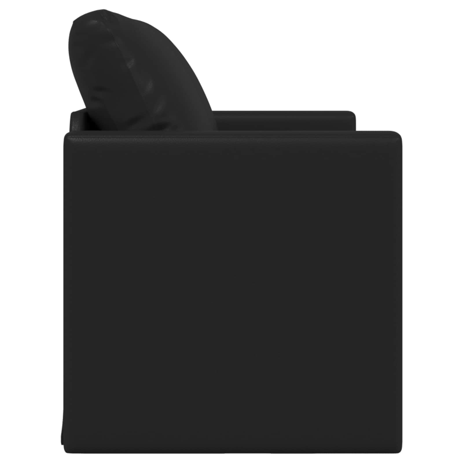 Folding Sofa Bed Black 112 x 60 x 55 cm Faux Leather - Image 6