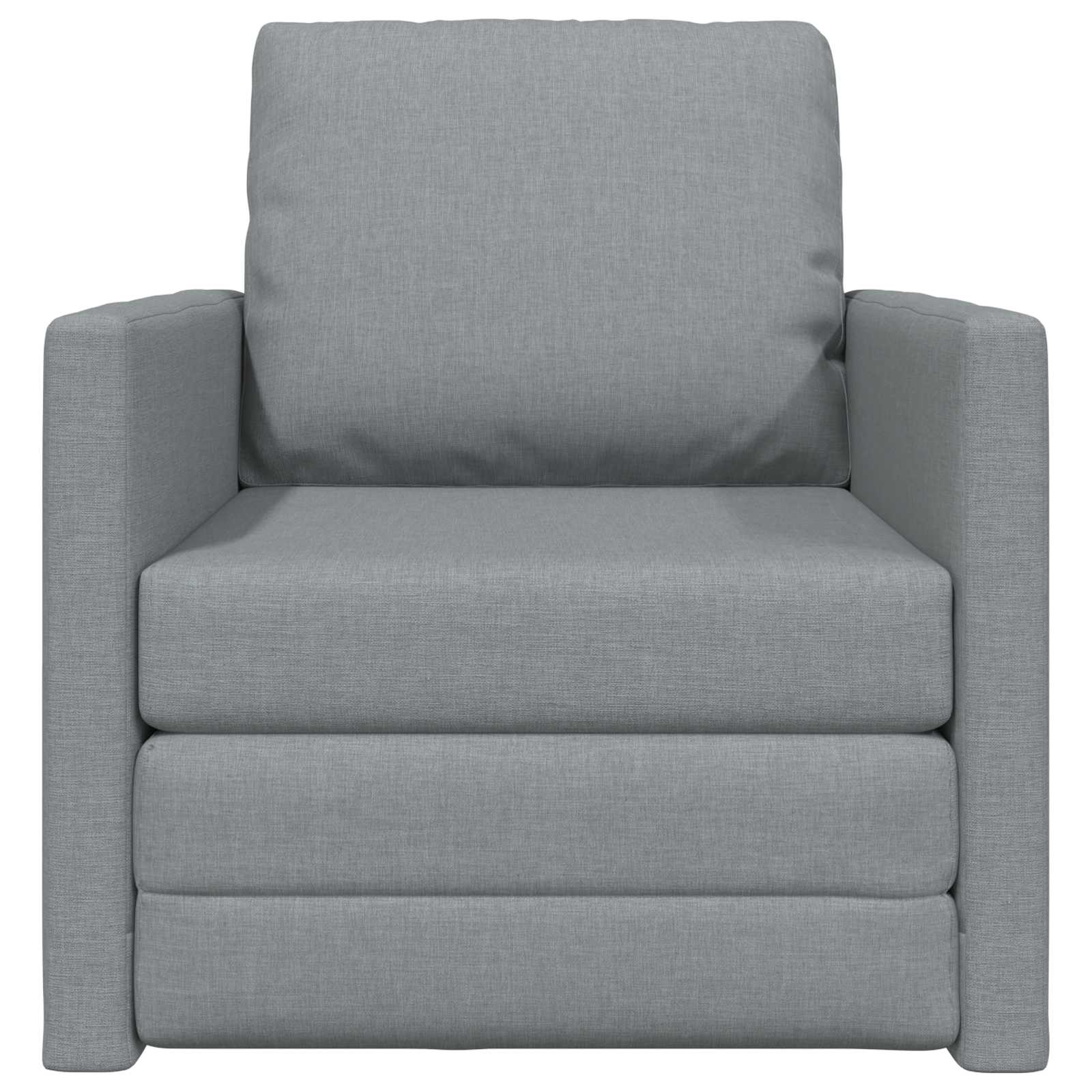 Canapea Pliantă cu Pat Gri deschis 74 x 77 x 81 cm țesătură [4]