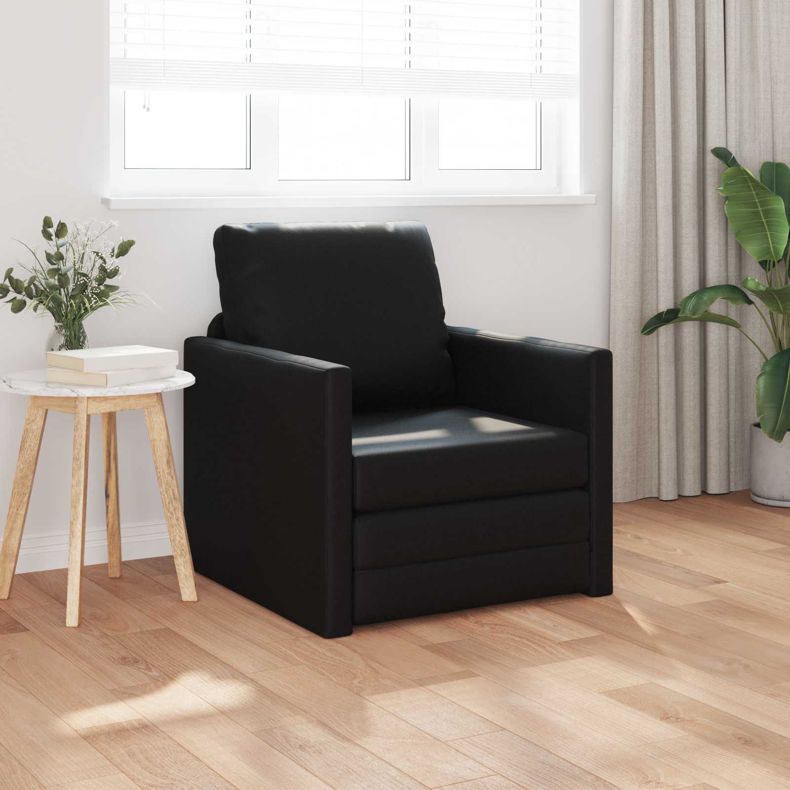 Thumbnail - vidaXL Klappsofa Bett Schwarz 74 x 77 x 81 cm PVC