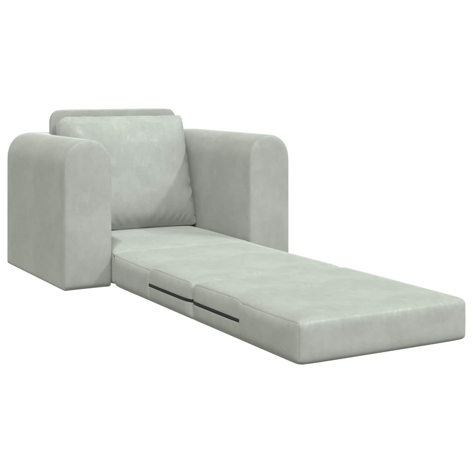Sammenleggbar Sofa seng Lysegrå 98 x 71 x 83 cm Fløyel - Bilde 4