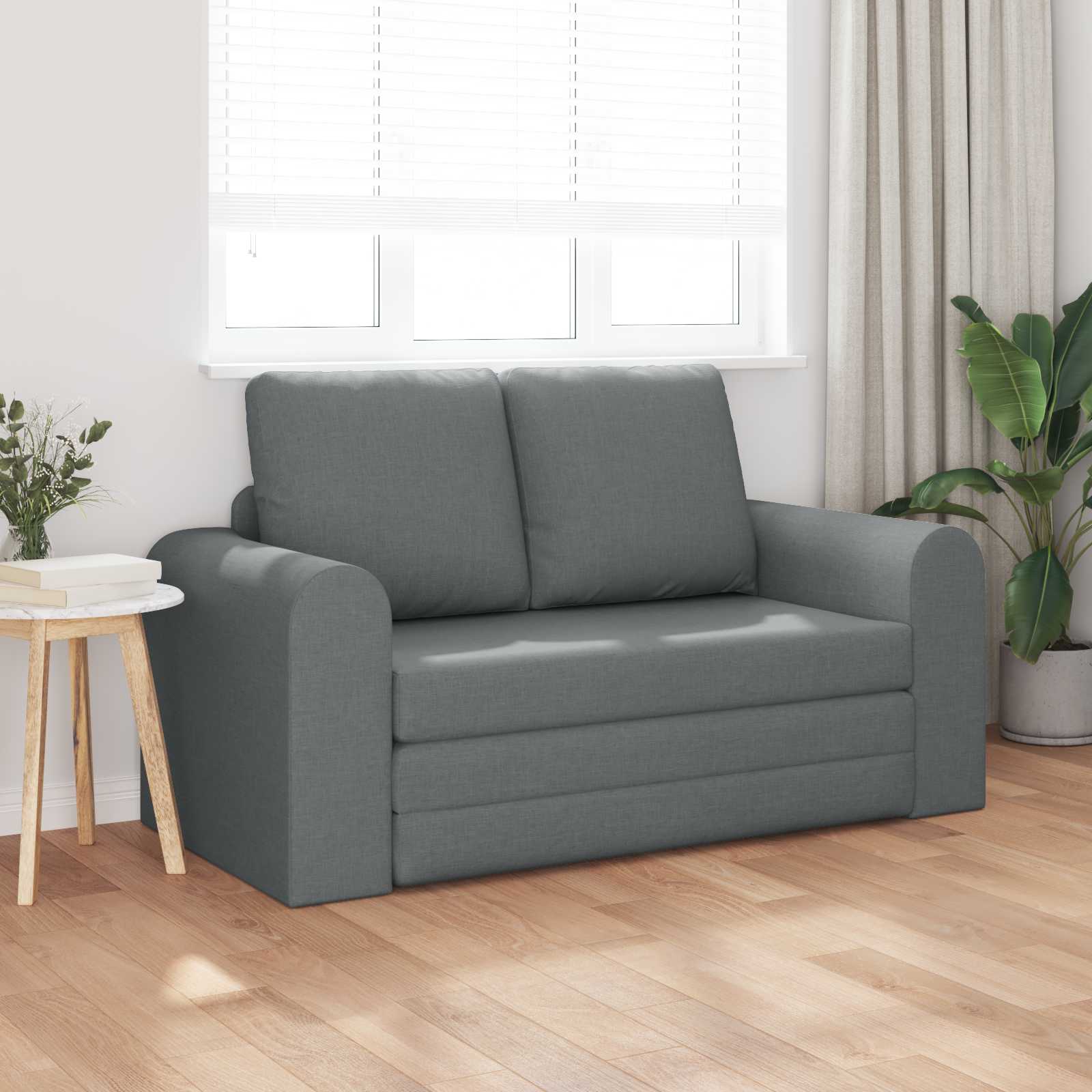 vidaXL Vouwsofa Bed Donkergrijs 148 x 71 x 83 cm Stof