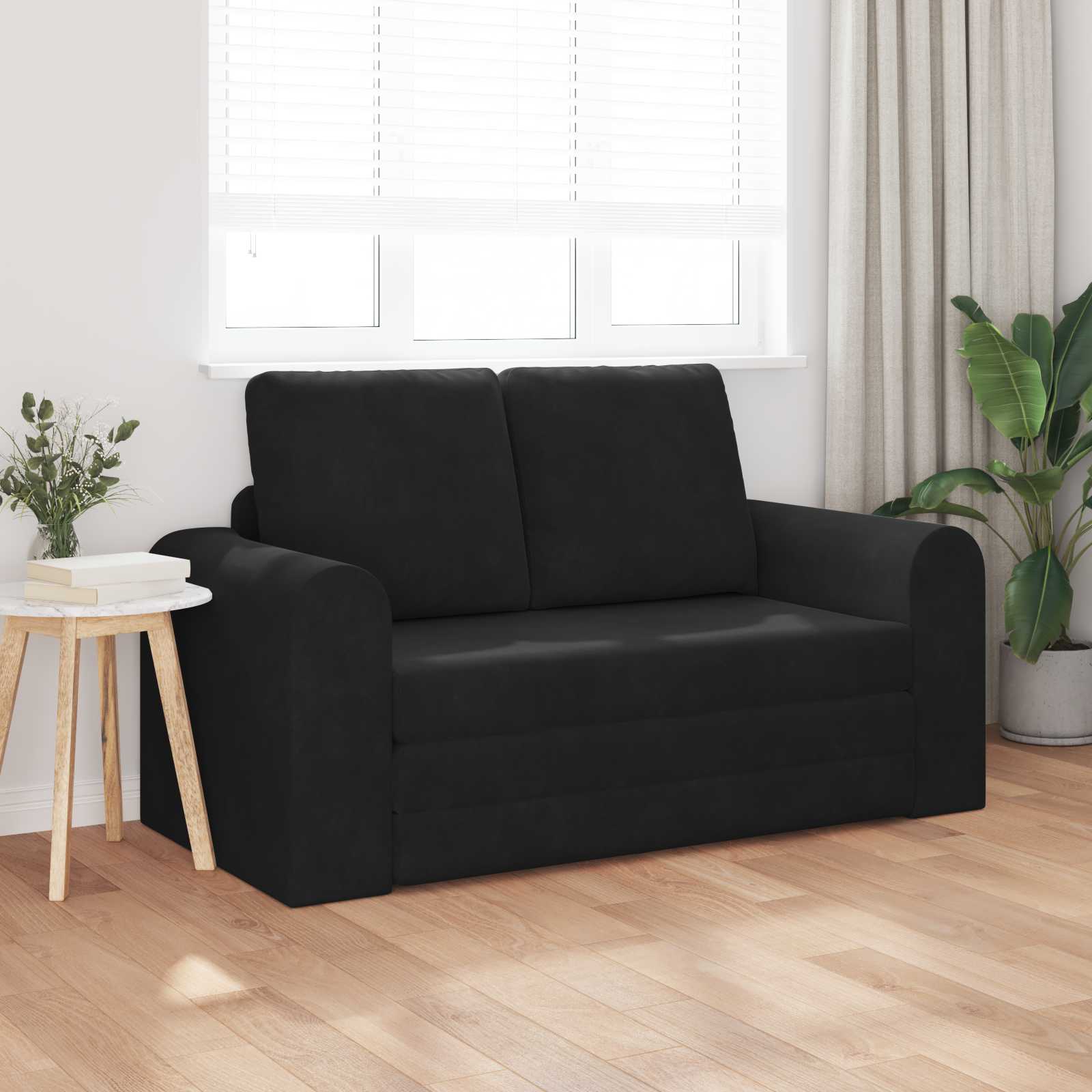 vidaXL Vouwsofa Bed Zwart 148 x 71 x 83 cm Fluweel