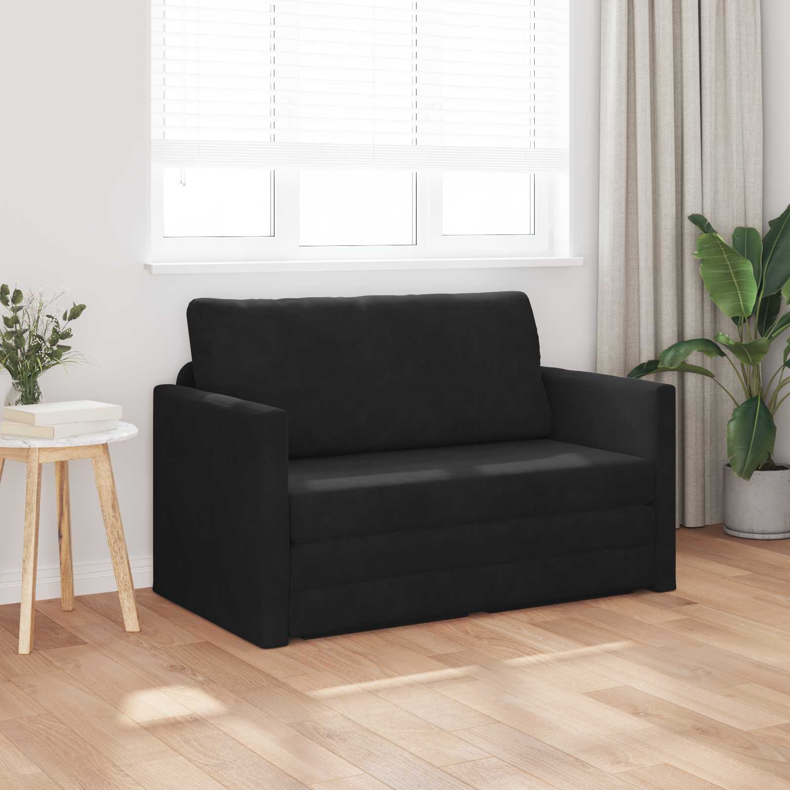 vidaXL Vouwsofa Bed Zwart 124 x 71 x 78 cm Fluweel