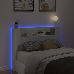 Čelo postele s LED Bílý 140 x 16,5 x 103,5 cm kompozitní dřevo - obrázek 4