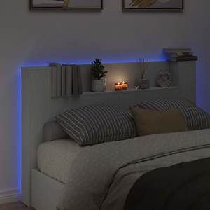 Čelo postele s LED Bílý 160 x 16,5 x 103,5 cm kompozitní dřevo - obrázek 4