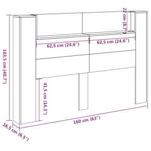 Čelo postele s LED Bílý 160 x 16,5 x 103,5 cm kompozitní dřevo - obrázek 13