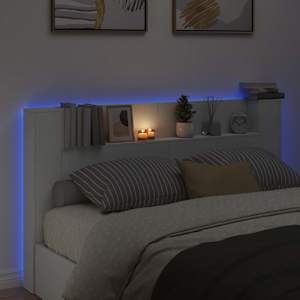 Čelo postele s LED Bílý 180 x 16,5 x 103,5 cm kompozitní dřevo - obrázek 4