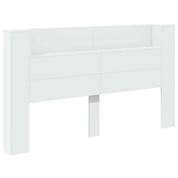 vidaXL Peatoe kapp koos LED-iga Valge Tehispuit