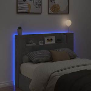 Čelo postele s LED s policí betonová 140 x 16,5 x 103,5 cm - obrázek 4