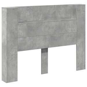 Čelo postele s LED s policí betonová 140 x 16,5 x 103,5 cm - obrázek 2