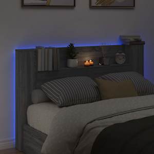 Čelo postele s LED s policí Šedá Sonoma 160 x 16,5 x 103,5 cm - obrázek 4