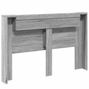 Čelo postele s LED s policí Šedá Sonoma 160 x 16,5 x 103,5 cm - obrázek 7