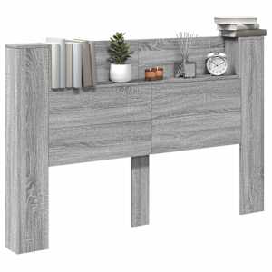 Čelo postele s LED s policí Šedá Sonoma 160 x 16,5 x 103,5 cm - obrázek 3