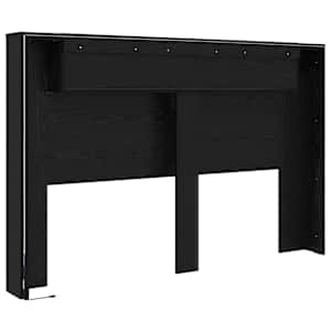 Čelo postele s LED s policí Černý Dub 160 x 16,5 x 103,5 cm - obrázek 7