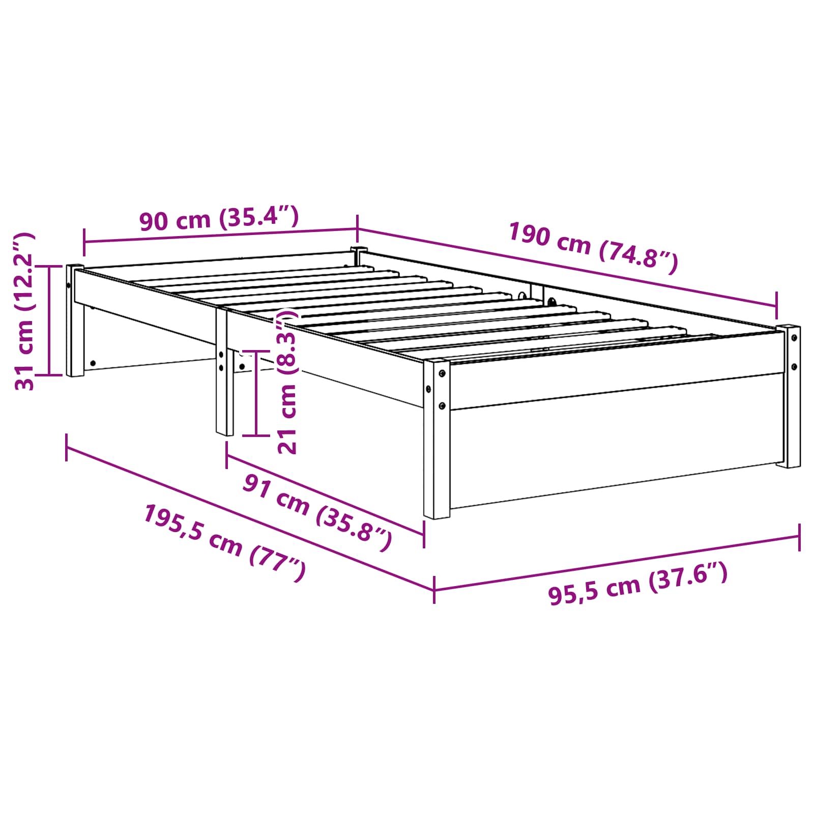 Bedframe Massief dennenhout image 8