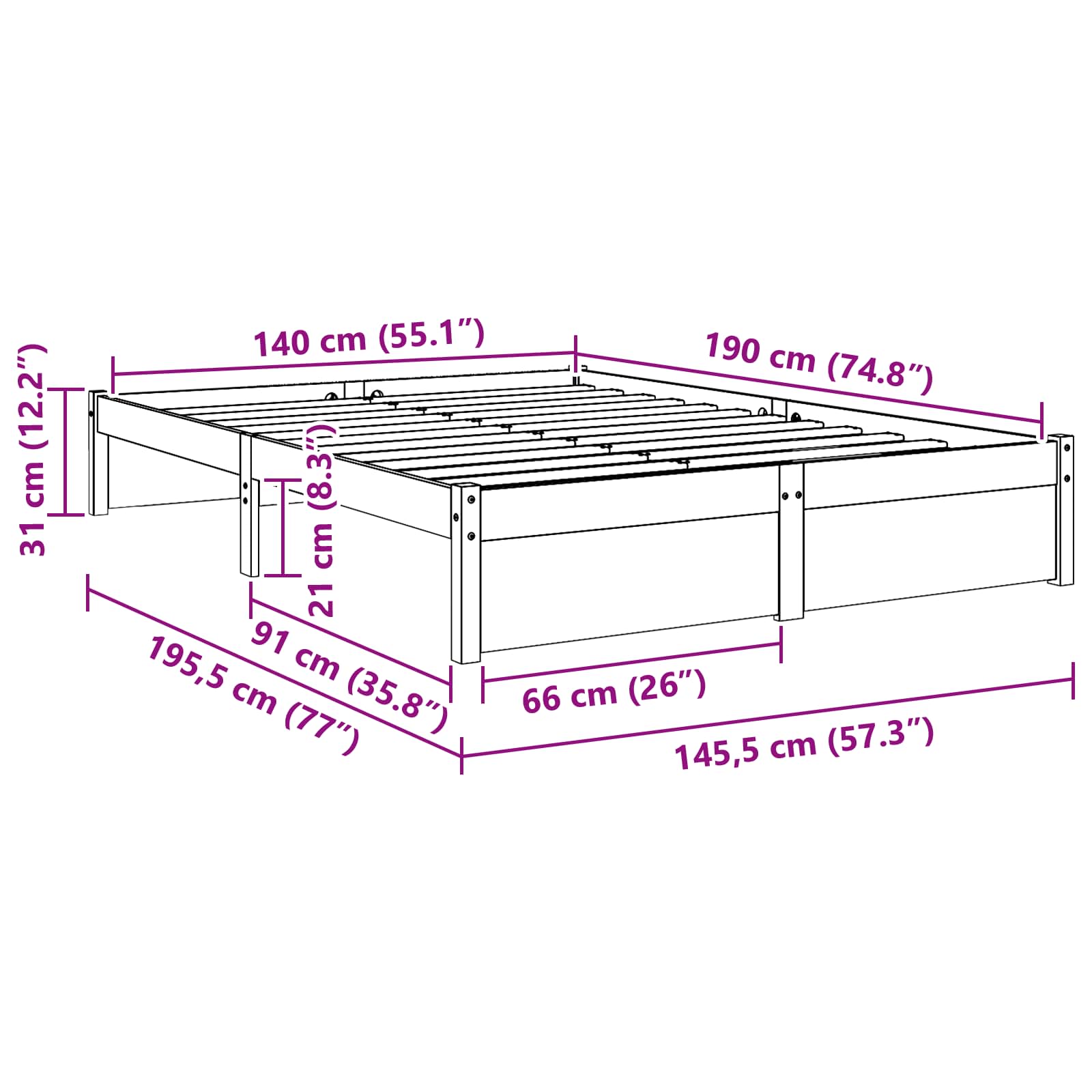Bedframe Massief dennenhout image 8