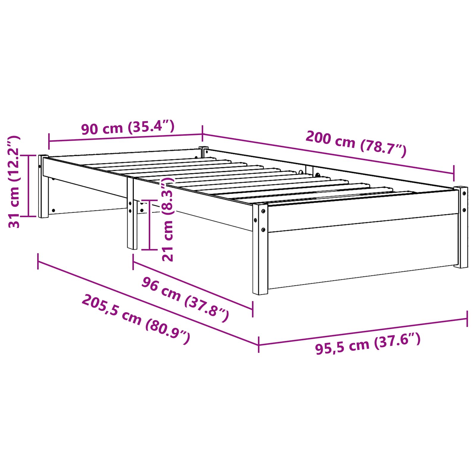 Bedframe Massief dennenhout image 8