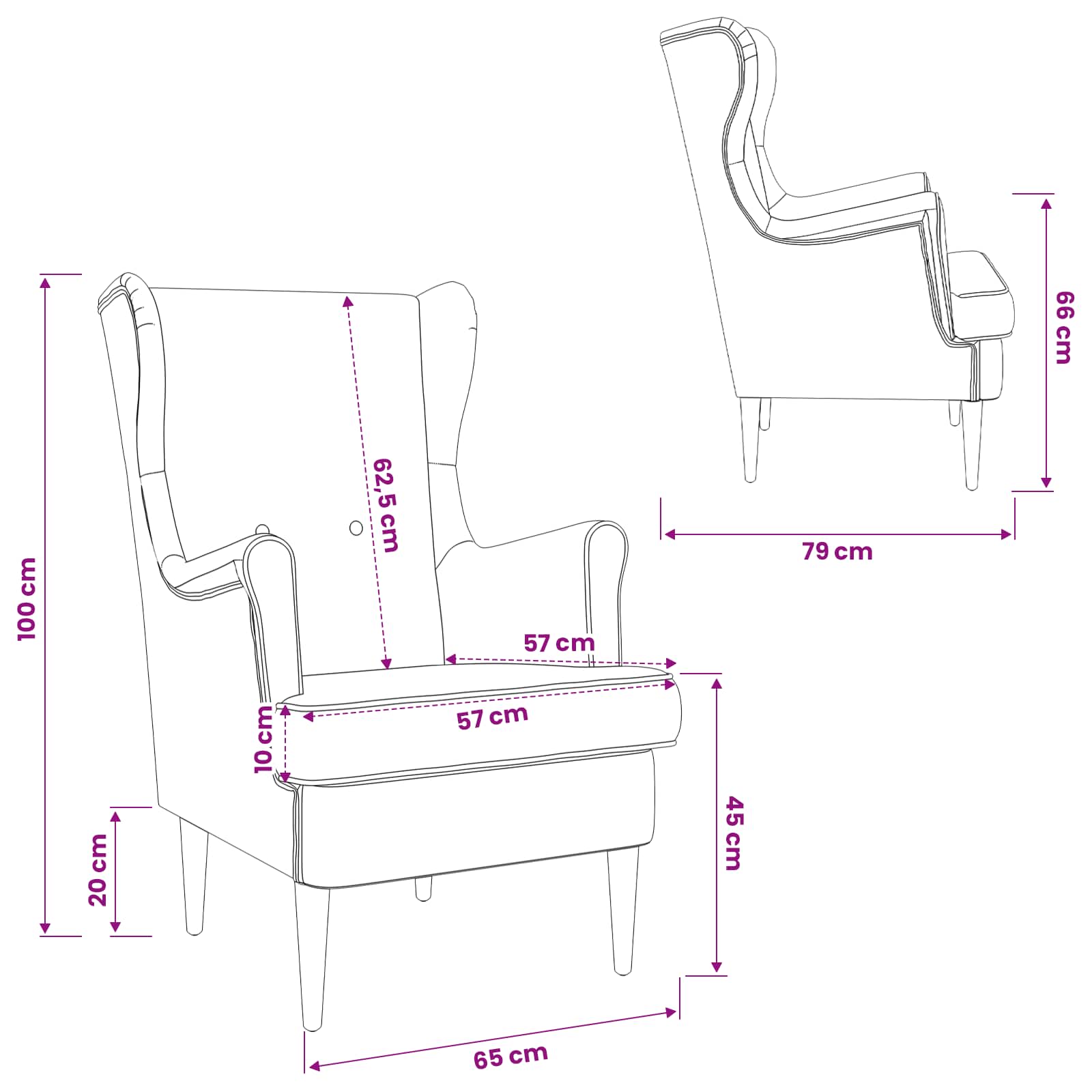 vidaXL Sessel Blau ARES – Bild 8