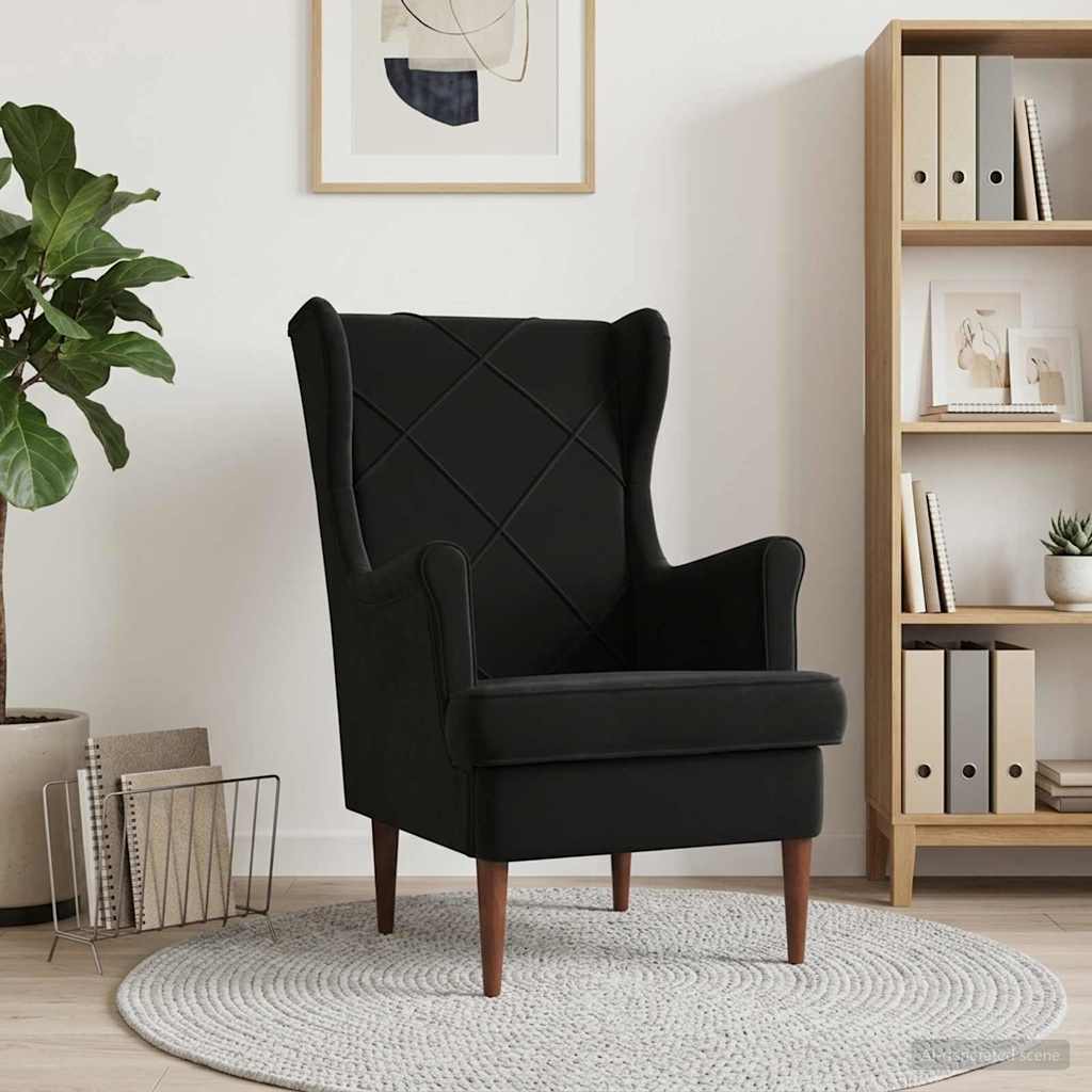 vidaXL Fotoliu Negru Catifea