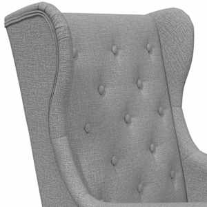 křeslo Světle šedá Textil - obrázek 8