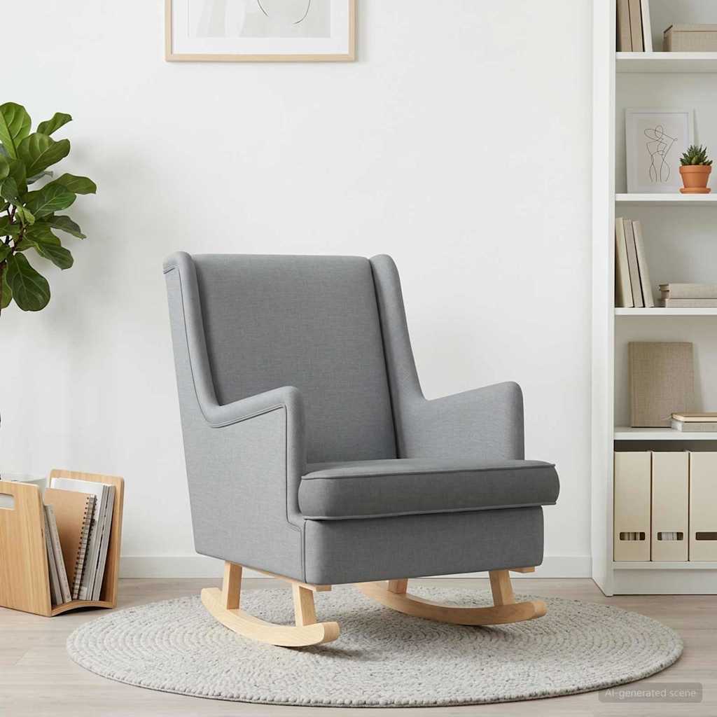 Zibajoči stol Svetlo siva 62 x 80 x 85 cm blago - slika 3
