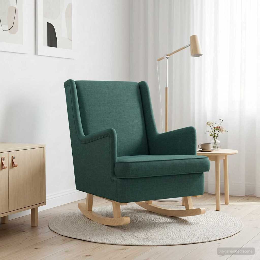 vidaXL Scaun balansoar Verde închis 62 x 80 x 85 cm țesătură
