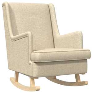 Zibajoči stol krema 62 x 80 x 85 cm blago