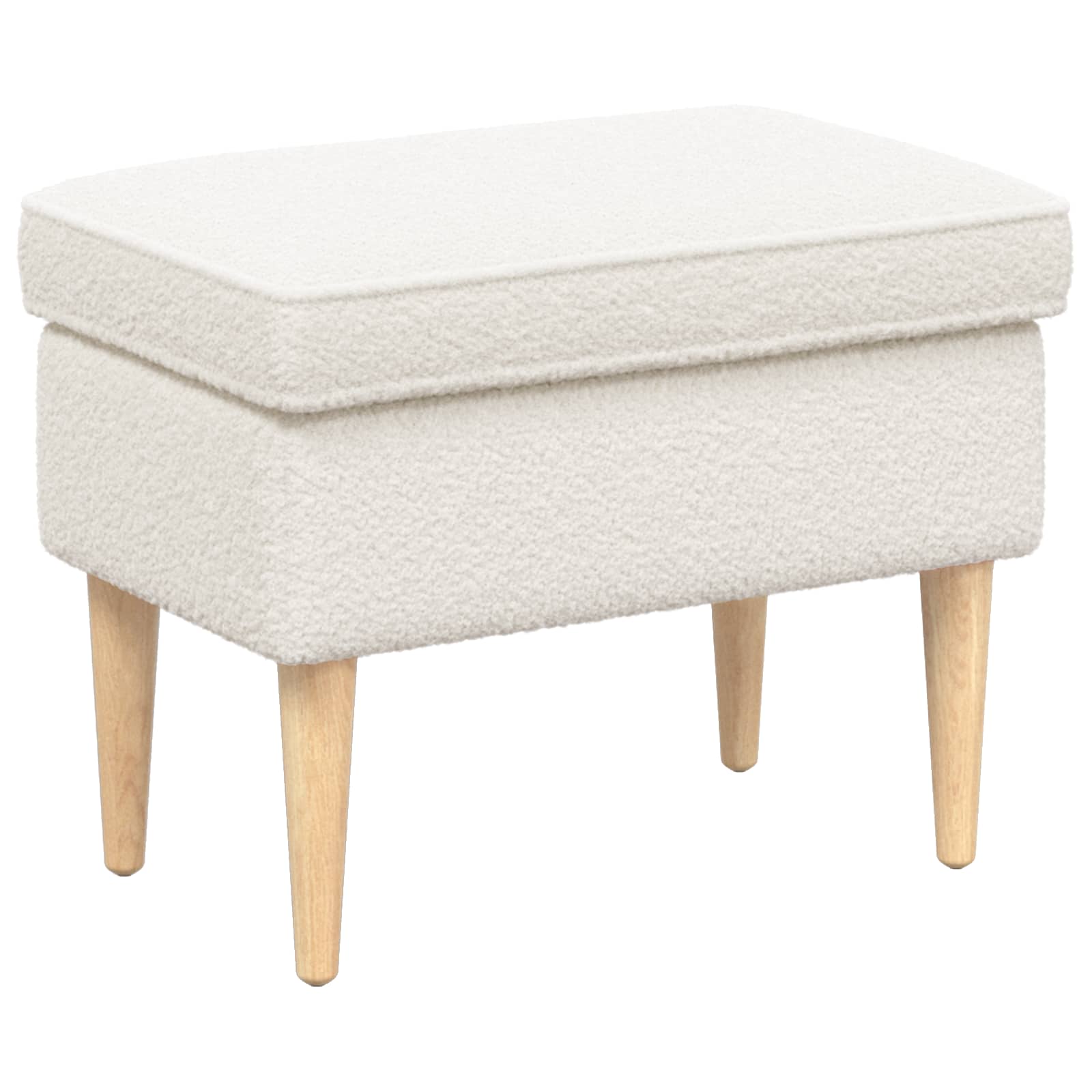 vidaXL Taburet Crem 55 x 35 x 41 cm Bouclé