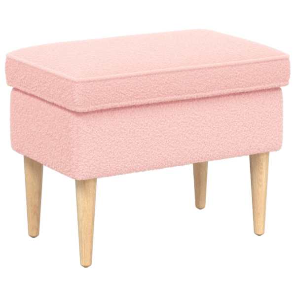 vidaXL Jala ottoman Roosa 55 x 35 x 41 cm Boucl&eacute;