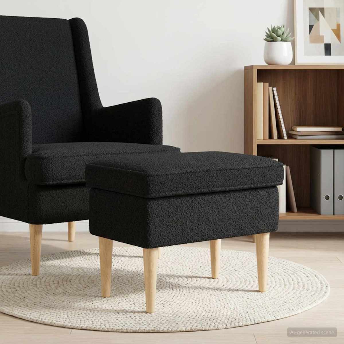 Fodskammel 55 x 35 x 41 cm Bouclé