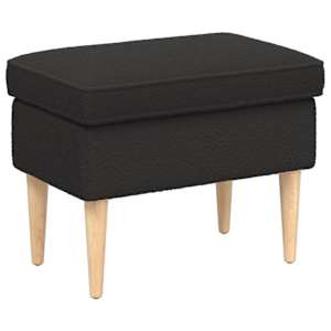 vidaXL Jala ottoman Must 55 x 35 x 41 cm Boucl&eacute;