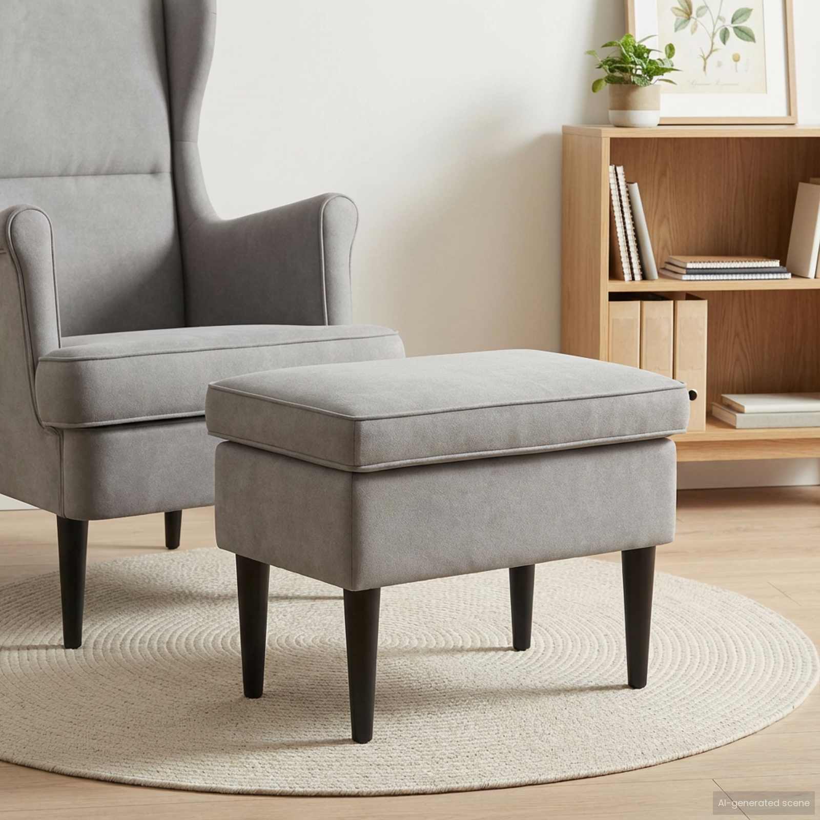 vidaXL Taburet Gri deschis 55 x 35 x 41 cm Catifea