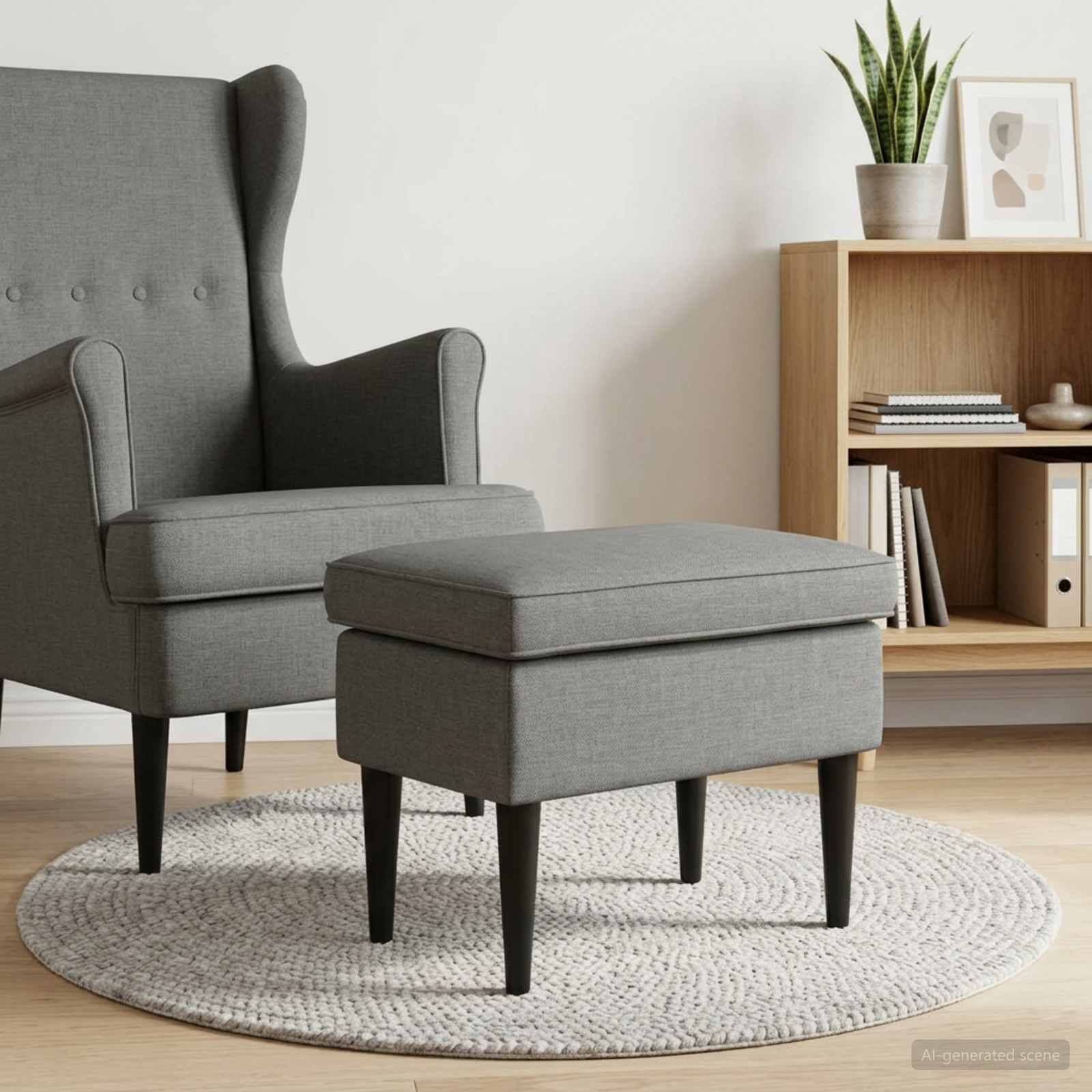 vidaXL Taburet Gri închis 55 x 35 x 41 cm Țesătură