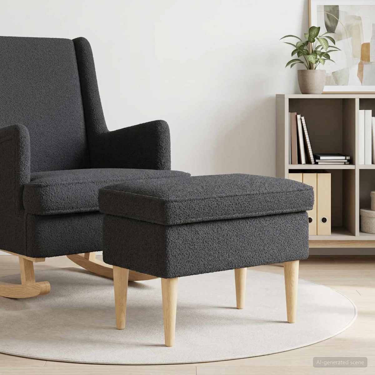 Fodskammel 55 x 35 x 41 cm Bouclé