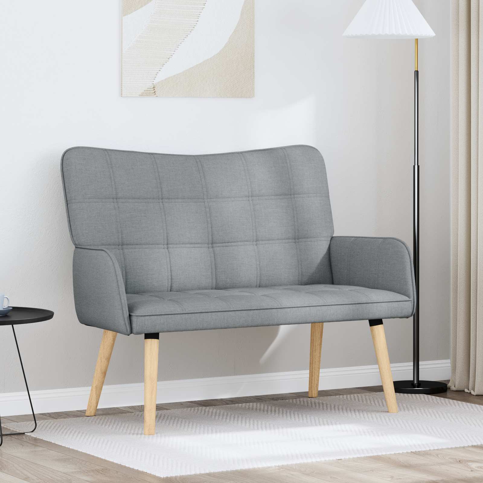 vidaXL Canapea cu două locuri Gri deschis 115 x 61 x 87 cm țesătură
