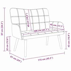 Pohovka pro dva Světle šedá 115 x 61 x 87 cm textil - obrázek 9