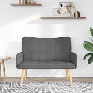 Pohovka pro dva Tmavě šedá 115 x 61 x 87 cm textil - obrázek 3