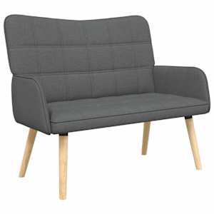 Pohovka pro dva Tmavě šedá 115 x 61 x 87 cm textil - obrázek 2