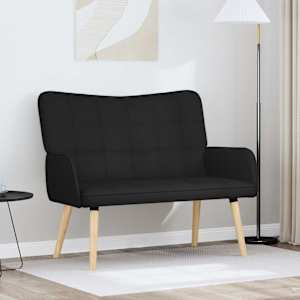Pohovka pro dva Černý 115 x 61 x 87 cm textil - obrázek 1