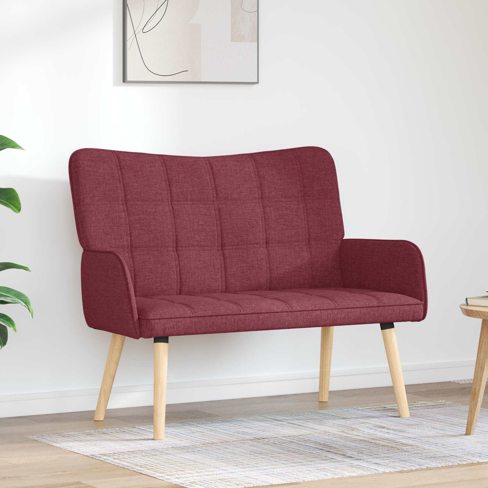 vidaXL Canapea cu două locuri bordo 115 x 61 x 87 cm țesătură