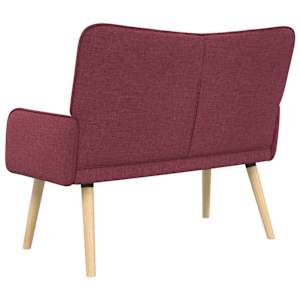 Pohovka pro dva vínová červená 115 x 61 x 87 cm textil - obrázek 6