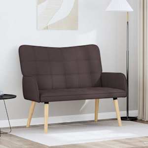 Pohovka pro dva Tmavě hnědá 115 x 61 x 87 cm textil - obrázek 1