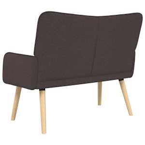 Pohovka pro dva Tmavě hnědá 115 x 61 x 87 cm textil - obrázek 6
