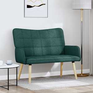 Pohovka pro dva Tmavě zelená 115 x 61 x 87 cm textil - obrázek 1