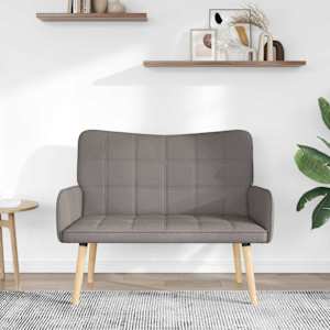 Pohovka pro dva Taupe 115 x 61 x 87 cm textil - obrázek 3