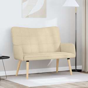 Pohovka pro dva Krémová 115 x 61 x 87 cm textil - obrázek 1
