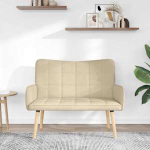 Pohovka pro dva Krémová 115 x 61 x 87 cm textil - obrázek 3