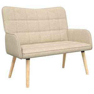 Pohovka pro dva Krémová 115 x 61 x 87 cm textil - obrázek 2