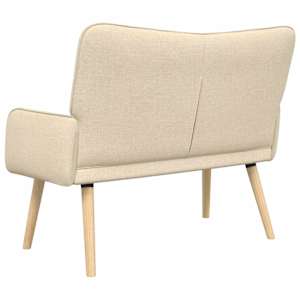 Pohovka pro dva Krémová 115 x 61 x 87 cm textil - obrázek 6